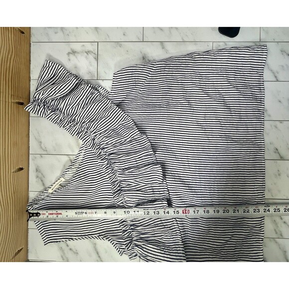 Symphony Asymmetrical Striped Ruffle Nautical Preppy Coastal Resort Womens Large - Picture 8 of 11